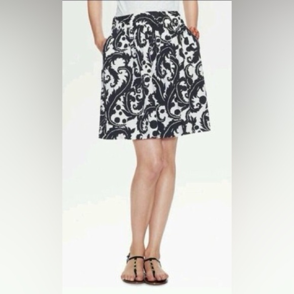 Banana Republic Milly Collection Black and White A-Line Skirt